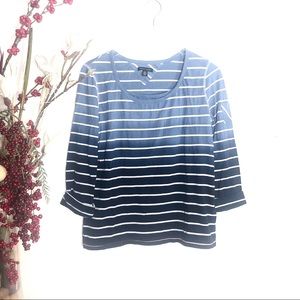 tommy hilfiger • ombré blue long sleeve top